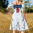 thumbnail image 4 of Stay Puft Marshmallow Man Body Vestido de manga corta vestidos elegantes de mujer para vestidos de novia de verano, 4 of 7