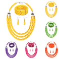 thumbnail image 2 of Femmes Multi-Couches Collier Perles de Mode Collier Choker avec Boucles d'Oreilles & Bracelet, 2 of 7