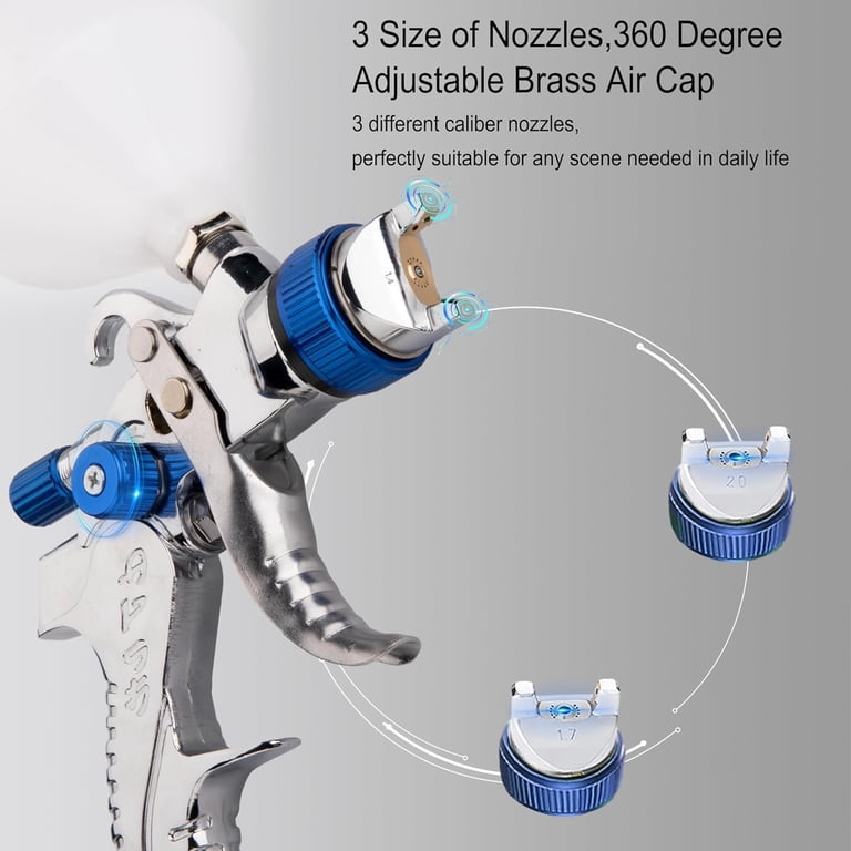 Professional Hvlp 1.4/1.7/2.0mm Nozzle Gravity Pneumatic Air Paint Spay