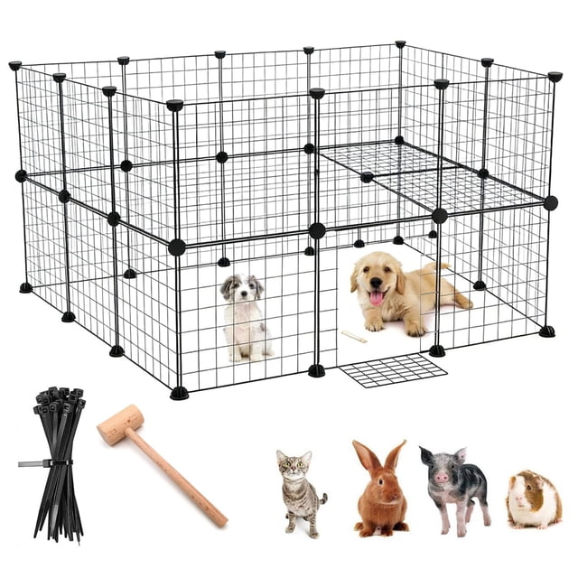 Corral plegable para mascotas portátil con puerta parque de juegos para perros pequeños y medianos
