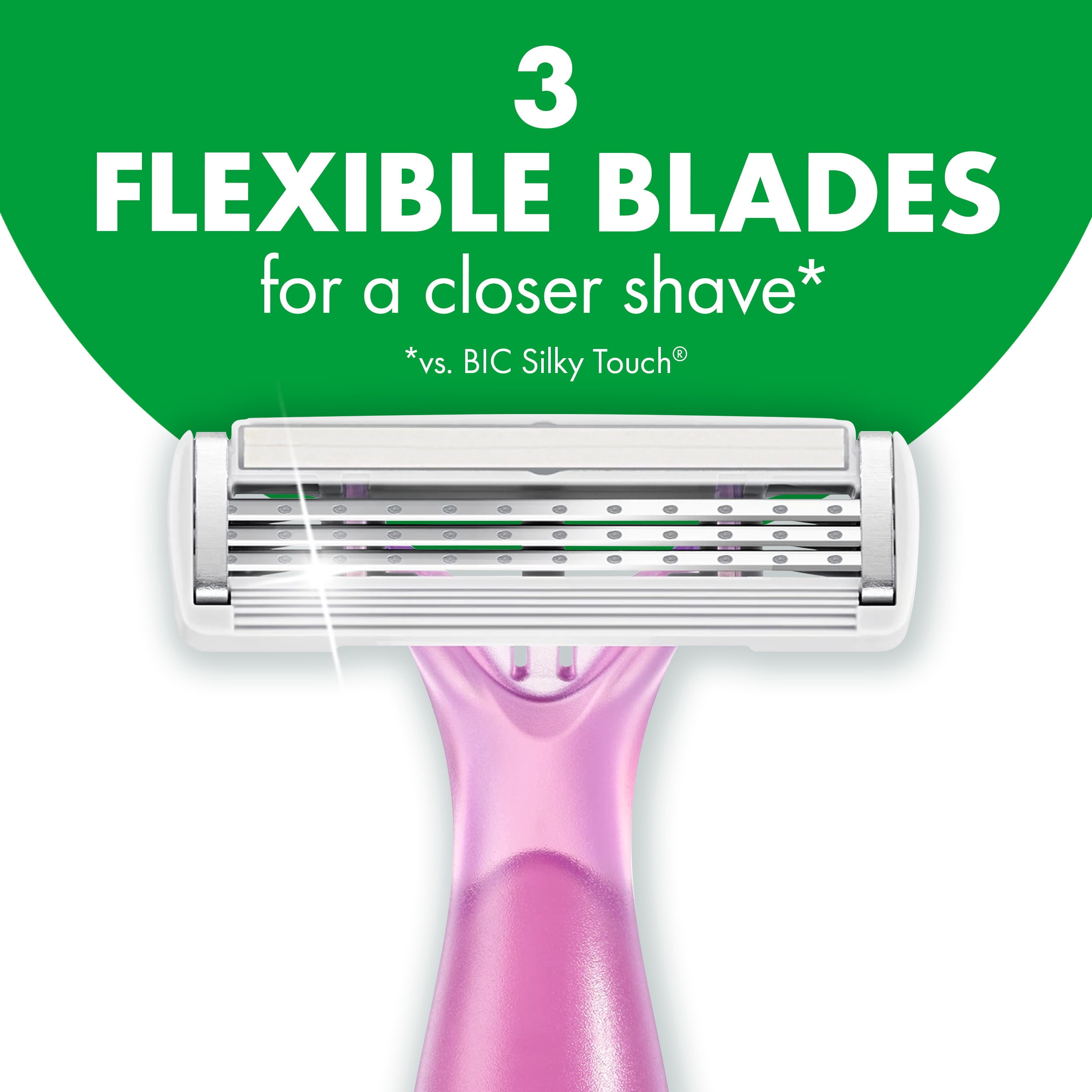 BIC Soleil Escape Rose and Magnolia Scented 3-Blade Women's Manual Razor, 8 Count
