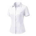 thumbnail image 2 of MOYIKO Womens Button Down Shirts Stretch Short Sleeve Dress Shirts Business Work Fitted Collared Office Basic Blouse, 2 of 7
