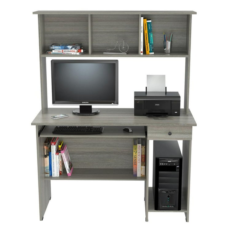 Inval 2 Drawer 1 Shelf 47 W Computer Desk With Keyboard Tray Smoke