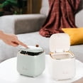 thumbnail image 5 of 2 Pack Tabletop Trash Can, Mini Plastic Countertop Trash Can Wastebasket Rubbish Bin, with Removable Inner Light Green White 14.5*14.5*15cm, 5 of 5