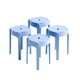 thumbnail image 1 of Set de 4 bancos de plástico apilables de 45 cm color azul, 1 of 3
