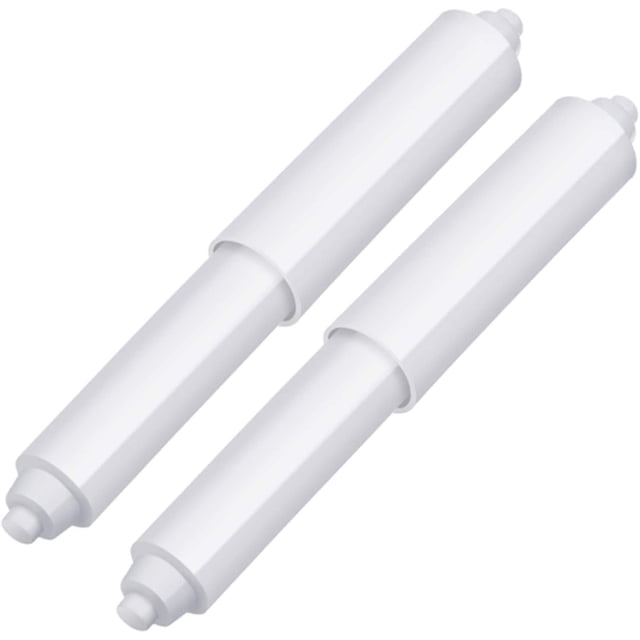Woeilo 2 Pcs Support de Papier Toilette Rouleau de Remplacement Plastique à Ressort (Blanc)