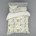thumbnail image 2 of Ambesonne Floral Bedding Set 3 Pcs, Vintage Garden Plants, Twin XL, Reseda Green Beige, 2 of 3