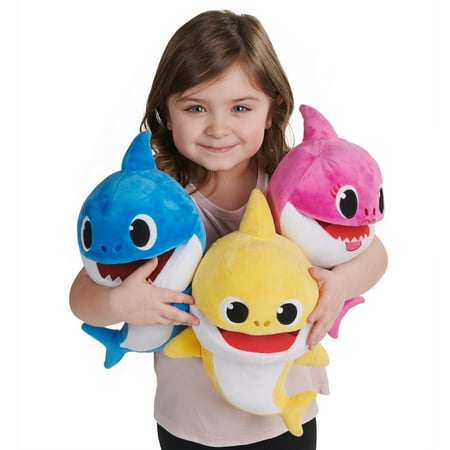 Pinkfong Baby Shark Official Song Puppet with Tempo Control- Shark Family Assortment- Interactive Preschool Plush Toy- By WowWee (Styles May Vary)