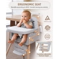 thumbnail image 3 of Silla alta para bebé EverKiddo plegable con bandeja ajustable, gris, 3 of 7