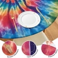 thumbnail image 4 of Colorful Rainbow Tie Dye Spiral Pattern Round Fitted Tablecloth with Elastic Edge,Dining Table Cover Waterproof,Outdoor Round Tablecloth for Camping,Dining,Indoor and Outdoor, 4 of 7