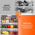 thumbnail image 4 of Juego de 7 Organizadores de Refrigerador，Contenedores de Acrilico de Nevera Transparentes，Organizador de refrigerador con tapas,Cajas para almacenar alimentos, verduras, frutas, 4 of 6