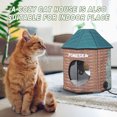 thumbnail image 3 of Outdoor Weatherproof Heated Cat Kitty House with Heated Pet Pad for Community Cats, Strays, and Ferals in Winter(Log cabin), 3 of 9