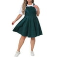 thumbnail image 2 of Agnes Orinda Women's Plus Size St. Patrick's Day Elegant Chic Plaid Overalls Fashionable Midi Skirts 2X Green, 2 of 6