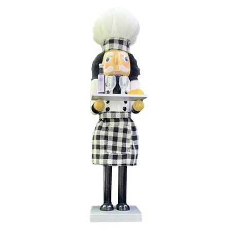 

Nutcracker Figurine Black White Chef 38CM Puppet Ornaments