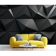 thumbnail image 2 of Nordic Light Luxury Wall Murals For Living Room Bedroom, 3D Triangular Facet Mural, Classic Black Large Wallpaper, Solid Geometry Murals, Geometry Home Decor & Gift 59"W x 39.4"H (Not Peel and Stick), 2 of 6