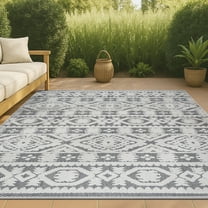 JONATHAN Y SOUTH BEACH 8 x 10 Area Rug, Citta Pile Mediterranean Tile - White/Black, SBH102B-8