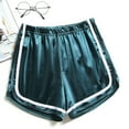 thumbnail image 2 of Lenpel Women's Satin Shorts Casual Elastic High Waisted Wide Leg Soft Lounge Shorts Loose Summer Shorts, 2 of 4