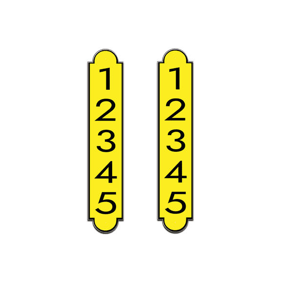 Curb-N-Sign 2 Fancy Super Reflective Mailbox Address Numbers Plaques, Custom Address Numbers for Outdoor House, Pre-drilled Holes for Easy Installation, Yellow…