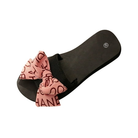 

YanHoo Twist Knot Flat Toe Side Sandals Women Girls Dresssy 2023 Twist Knot Flat Toe Loop Sandals Bowknot Toe Ring Flat Slides for Women Bowknot Toe Ring Sandals