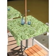 thumbnail image 2 of Outdoor Tablecloths with Umbrella Hole & Zipper, Vintage Green 60x60 Inch Square Tablecloths, Retro Botanical Abstract Art Waterproof Table Cloth, Patio/Pool/Picnic Table Covers, 2 of 8