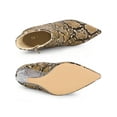 thumbnail image 4 of BLISSFUL STEP Women's Ankle Boots Snake Pointed Toe Print Clear Wedge Heel Side Zip Boots Brown Snake 8, 4 of 7