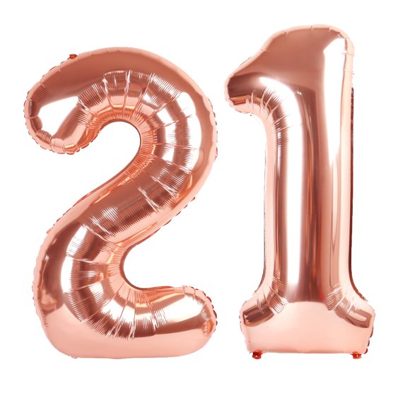 Balloon Kelfuoya - Lámina de mylar (40 cm), oro rosa, número 21