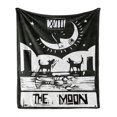 thumbnail image 1 of Moon Soft Flannel Fleece Throw Blanket, Brown White Drawing Lobster Wolves Crescent Moon Stars Tarot Card Design, Cozy Plush for Indoor and Outdoor Use, 70" x 90", Charcoal Grey White, by Ambesonne, 1 of 6