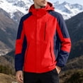 thumbnail image 4 of StSilkitty Men's Rain Jacket Color Block Long Sleeve Full Zip Windbreaker Waterproof Hooded Raincoat with Pockets, 4 of 9
