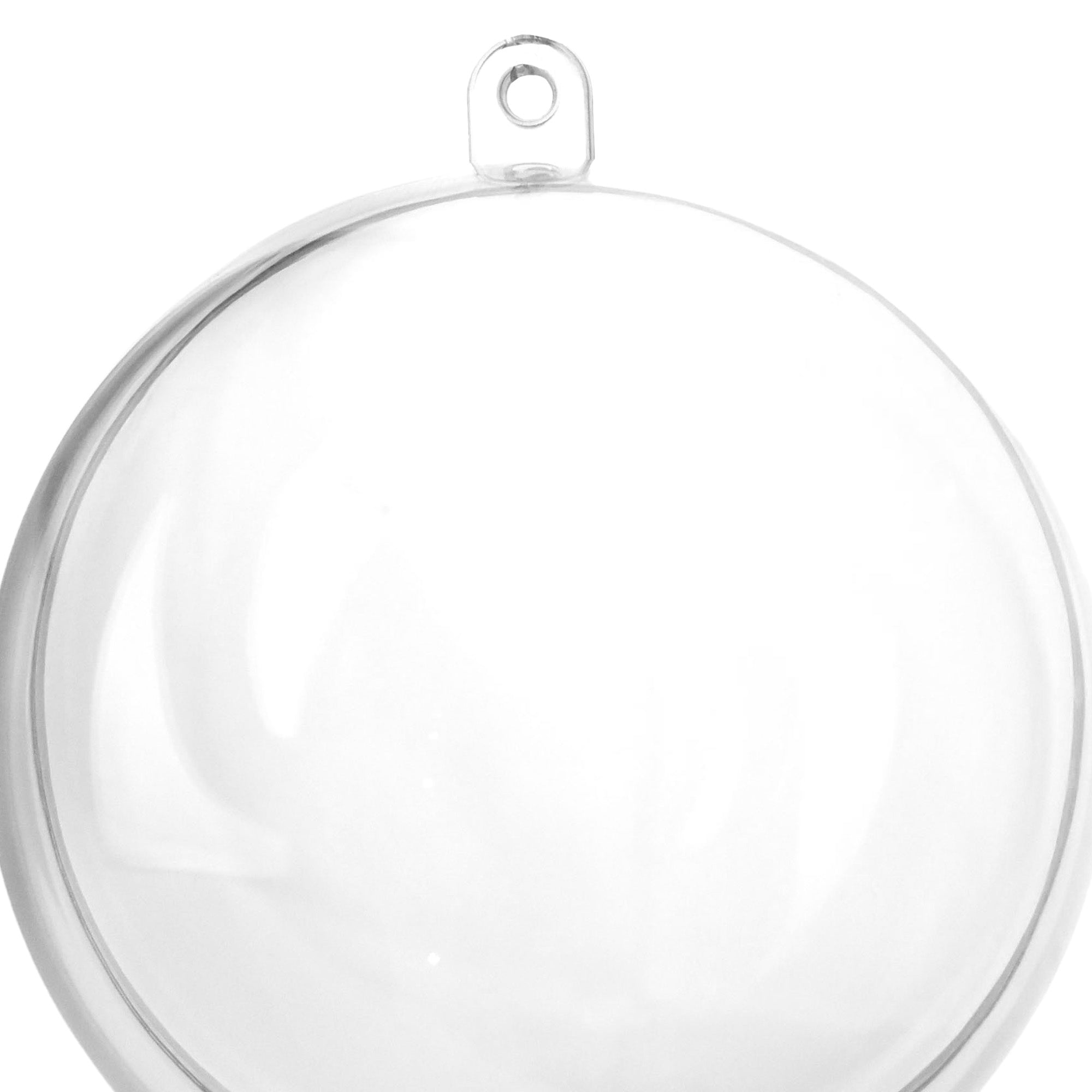 83 mm/3.27 inch Round Fillable Clear Plastic Ball Ornaments Clear