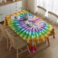 thumbnail image 2 of Colorful Rainbow Tie Dye Spiral Pattern Rectangle Tablecloth 60"x84",Waterproof Polyester Rectangle Table Cloth, Wipeable Spillproof Polyester Tablecloth for Dining, Camping, Indoor and Outdoor, 2 of 5