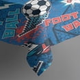 thumbnail image 3 of Blue Soccer Elements Pattern Rectangle Tablecloth 60"x84",Waterproof Polyester Rectangle Table Cloth, Wipeable Spillproof Polyester Tablecloth for Dining, Camping, Indoor and Outdoor, 3 of 5