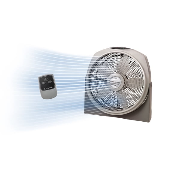 Lasko Wind Tunnel 20" Large Floor Fan with Remote Control, 3 Speeds, Pivoting Fan Head with Wall Mount Option, Gray, A20700
