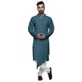 thumbnail image 1 of Atasi Cotton Satin Angrakha Style Long SleeveKurtaFor Men Solid DesignerKurta, 1 of 5