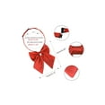 thumbnail image 2 of INSPIRE CHIC Women's Adjustable Solid Color Pre-Tied Bowknot Cute Bow Tie 2Pcs Red+Gold One Size, 2 of 6