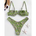 thumbnail image 6 of BONIXOOM Tankini Swimsuits For Women Wire-Free No Closure Printed Bikinis Bikini Summer Swimwears on Clearance Green Size 6, 6 of 9