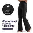 thumbnail image 4 of Hipuroga High Waisted Flare Leggings Soft Lounge Yoga Pants for Women High-Stretch for Workout Running Black S, 4 of 6
