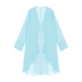thumbnail image 2 of Miutii Womens Long Flower Cardigan Casual Draped Open Front Chiffon Cascade Cardigan Duster Light Blue M, 2 of 4