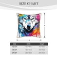 thumbnail image 4 of Fotbe Cool Colorful Wolf Pattern Velvet Decorative Throw Pillow Covers with Elegant Piping, Soft Plush Cushion Cover for Sofa, Bed, Car, Office-16"x16", 4 of 8