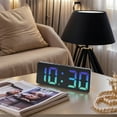 thumbnail image 2 of Unique Bargains Alarm Clock Black Housing and Blue Color Light 6.1"L x 0.9"W x 2.5"H, 2 of 6