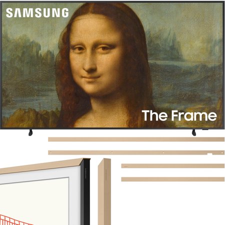 Samsung QN85LS03BAFXZA 85 inch The Frame QLED 4K UHD Quantum HDR Smart TV 2022 Bundle with Samsung 85 inch The Frame Customizable Bezel Modern Beige
