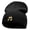 Black, variant on Beamed 16th Note Embroidered Short Beanie - Red OSFM