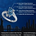 thumbnail image 2 of Gem Stone King 925 Sterling Silver Persian Blue Moissanite and White Moissanite Ring for Women (1.63 Cttw, Heart Shape 6MM, Gemstone Birthstone, Available in Size 5, 6, 7, 8, 9), 2 of 6