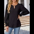 thumbnail image 4 of Camisa Formal Informal de Larga para Mujer, Estilo Ejecutivo, con Escote en V, para Trabajo, Moda de Otoño Negro XXL, 4 of 7