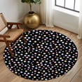 thumbnail image 2 of Round Rug 5Ft Washable Non-Slip, Colorful Polka Dot Circle Area Rugs for Living Room Bedroom, Modern Minimalist Geometric Black Indoor Floor Mats Carpet Runner for Home Decor Aesthetic, 2 of 8