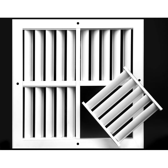 HVAC Premium 14"w X 14"h Extruded Aluminum Adjustable Surface Mount Supply Ceiling HVAC Air Grille – Interchangeable: 1-Way