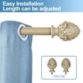 thumbnail image 3 of Urbanest Adjustable Single Curtain Rod Set Artichoke Finials – 1 - Inch Diameter, With Cottage Rod, 48–84 Inches, 3 of 6