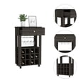 thumbnail image 2 of Bar Cart Bayamon, Twelve Wine Cubbies, Four Legs, Carbon Espresso Finish, 2 of 8
