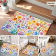 thumbnail image 6 of 2x3 Door Mat Rug, Spring Floral Non-Skid Rubber Backing Large Rectangle Rugs - Living Room Bedroom Home Office, Watercolor Botanical Colorful Summer Indoor Floor Mat Carpets Washable Rug, 6 of 9