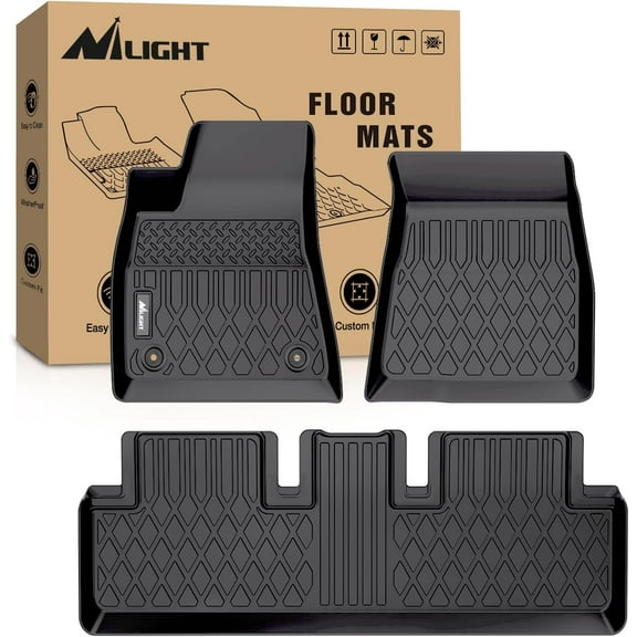 Nilight TPE Floor Mats for Tesla Model 3 2020 2021 2022 2023,All Weather Custom Fit Heavy Duty Floor Liners,Black