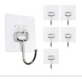thumbnail image 1 of Large Adhesive Hooks 33Ibs (Max), Applicable to Kitchen, Bathroom, Home and Office, Multifunctional Wall Hooks Waterproof, Oilproof and Rust Proof, 6 Pack, 1 of 5